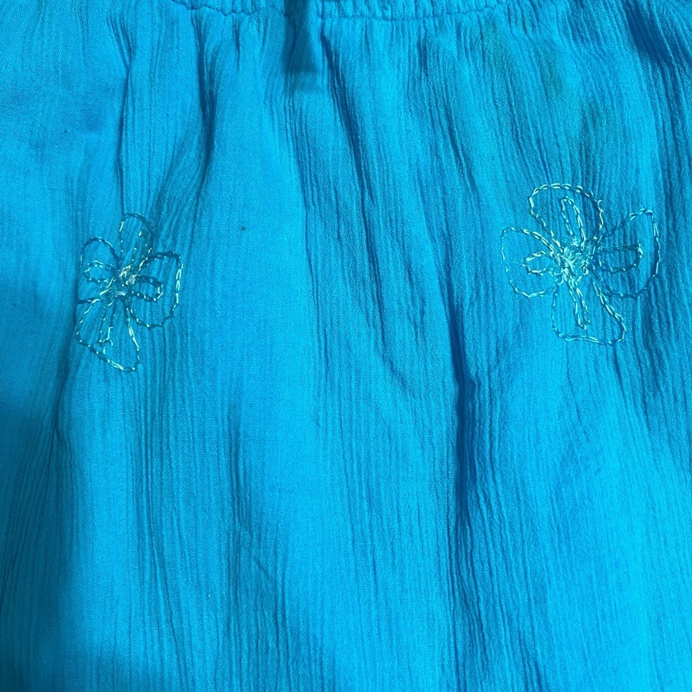 Sand And Sun Blue Peasant Skirt Large - Picture 3 of 6